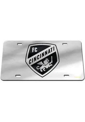 FC Cincinnati Silver Black on Silver Car Accessory License Plate