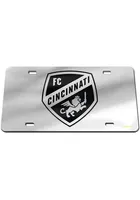 FC Cincinnati Silver Black on Silver Car Accessory License Plate