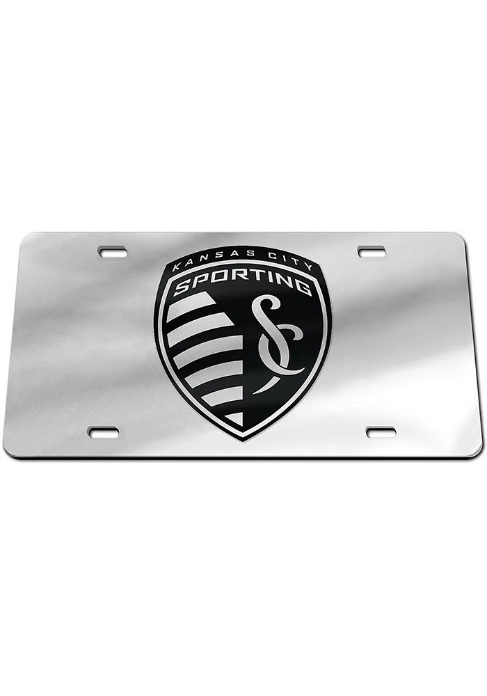 Sporting Kansas City Silver Black on Silver Car Accessory License Plate