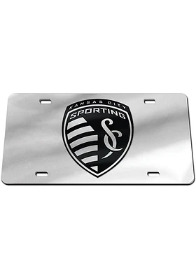Sporting Kansas City Silver Black on Silver Car Accessory License Plate
