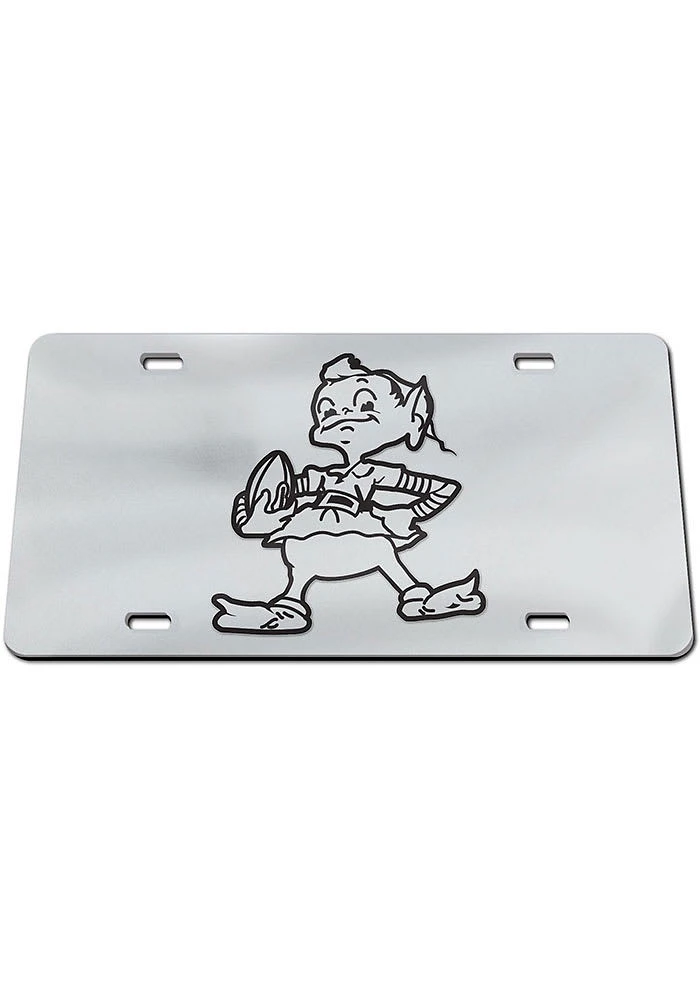 Cleveland Browns Silver Black on Silver Car Accessory License Plate