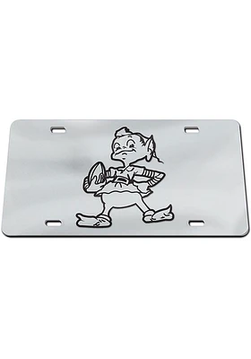 Cleveland Browns Silver Black on Silver Car Accessory License Plate