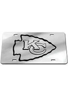 Kansas City Chiefs Silver Black on Silver Car Accessory License Plate