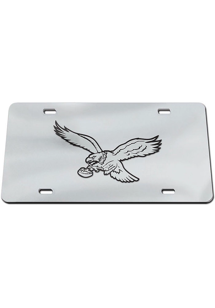 Philadelphia Eagles Silver Black on Silver Car Accessory License Plate