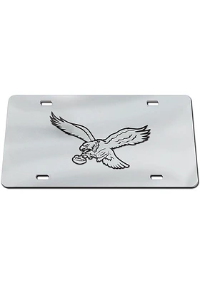 Philadelphia Eagles Silver Black on Silver Car Accessory License Plate