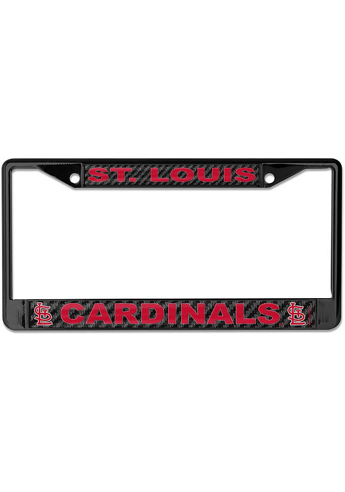 St Louis Cardinals Carbon Fiber License Plate Frame - Black