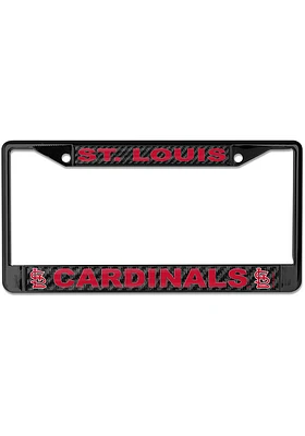 St Louis Cardinals Carbon Fiber License Plate Frame - Black