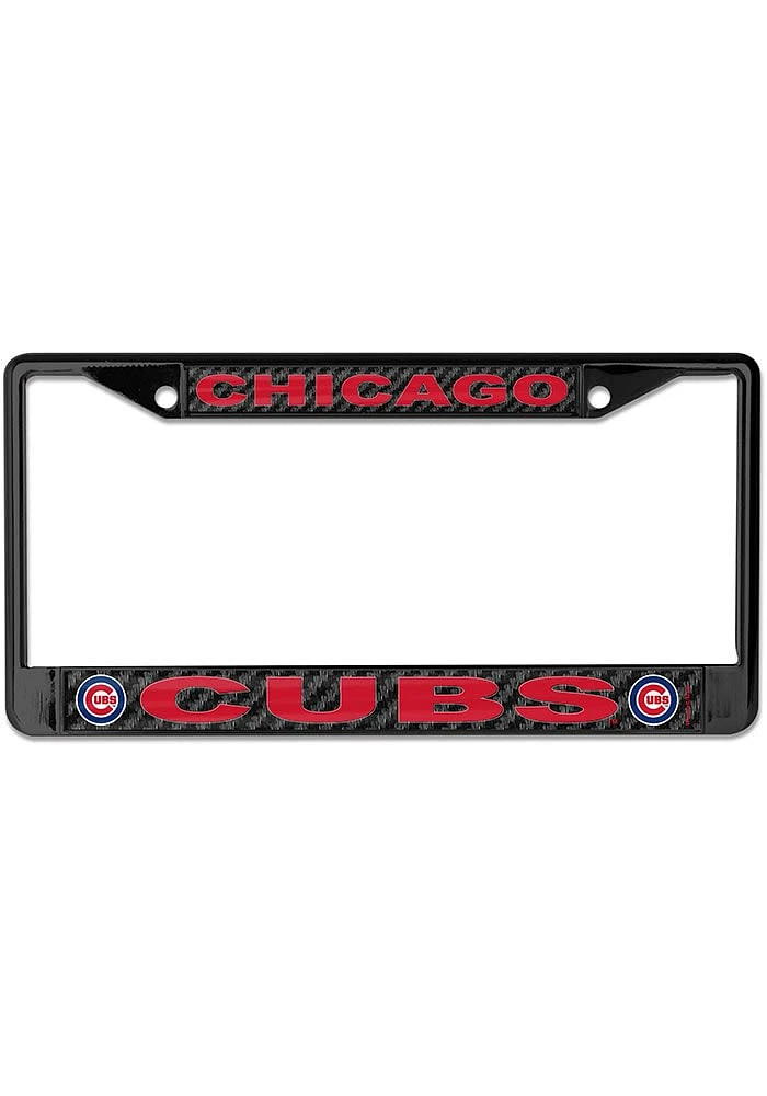 Chicago Cubs Carbon Fiber License Plate Frame - Black