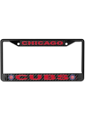 Chicago Cubs Carbon Fiber License Plate Frame - Black