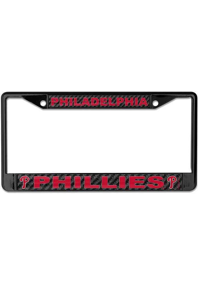Philadelphia Phillies Carbon Fiber License Plate Frame - Black