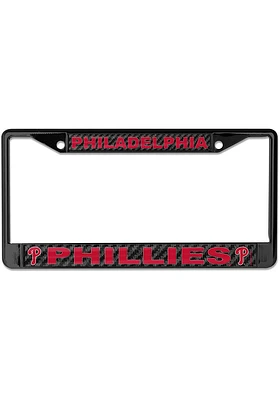 Philadelphia Phillies Carbon Fiber License Plate Frame - Black