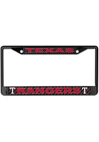 Texas Rangers Carbon Fiber License Plate Frame - Black