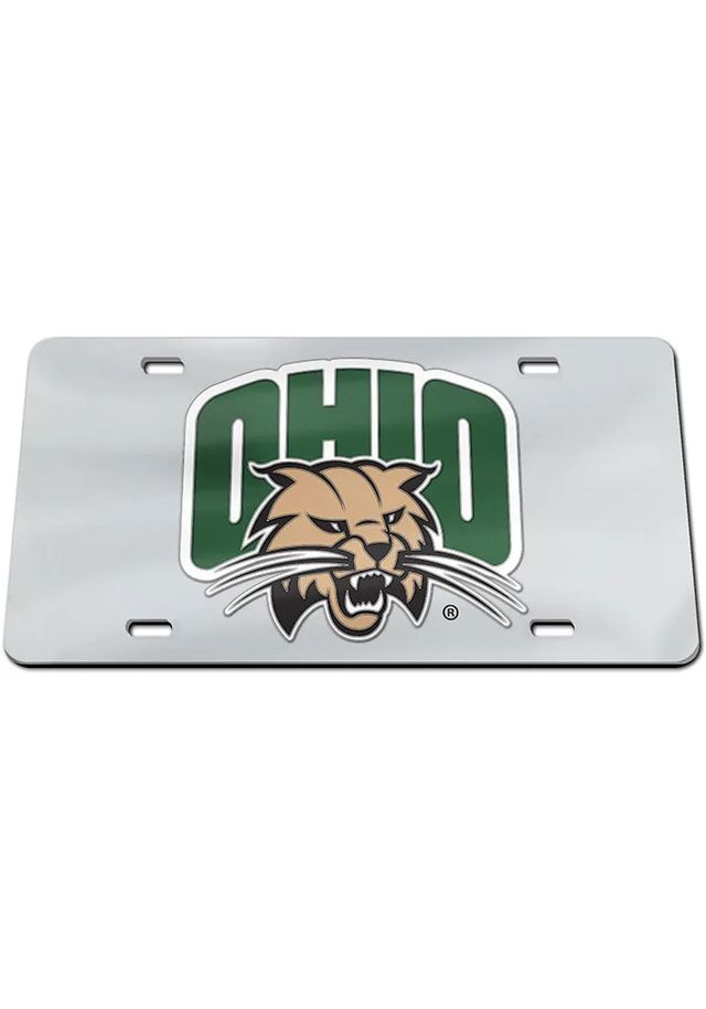 Ohio Bobcats Team Logo Silver Car Accessory License Plate