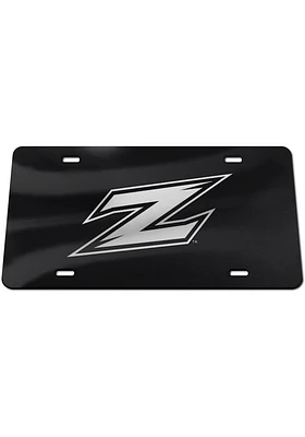 Akron Zips Black Silver Team Logo Black Car Accessory License Plate