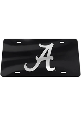 Alabama Crimson Tide Black Silver Team Logo Black Car Accessory License Plate