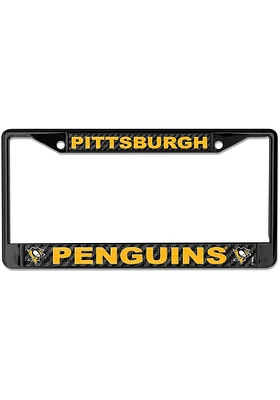 Pittsburgh Penguins Carbon Fiber License Plate Frame - Black