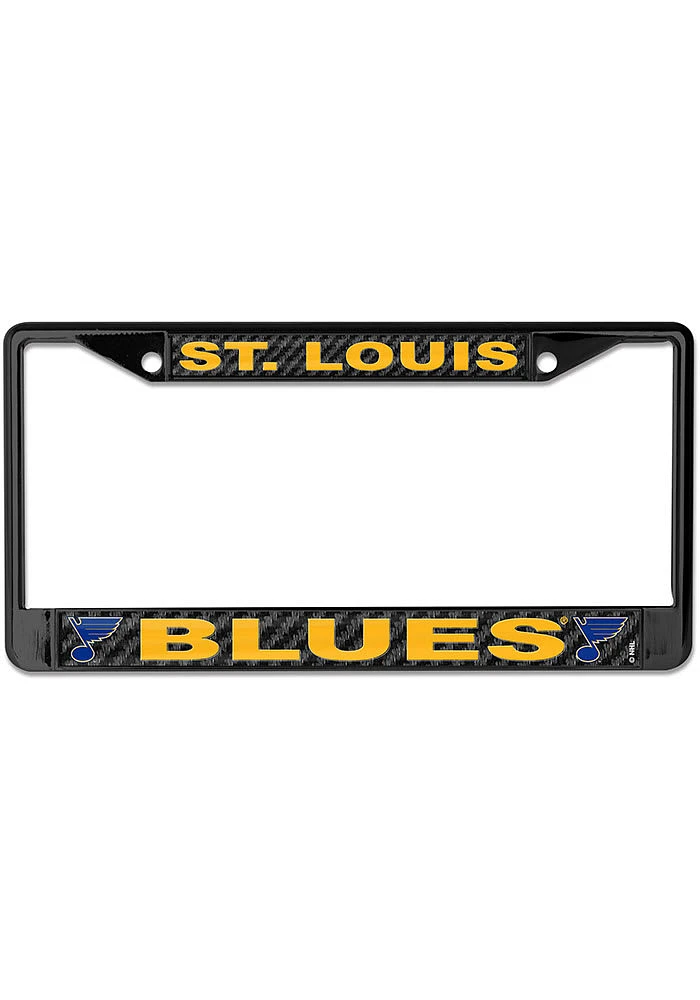 St Louis Blues Carbon Fiber License Plate Frame - Black