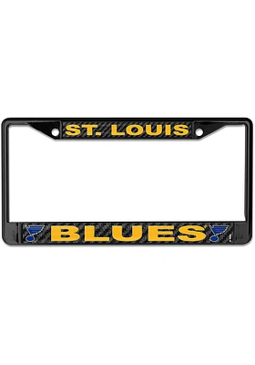 St Louis Blues Carbon Fiber License Plate Frame - Black