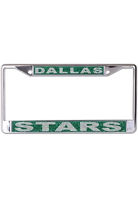Dallas Stars Glitter License Plate Frame - Silver