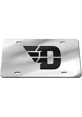Dayton Flyers Silver Black Team Logo Silver Car Accessory License Plate
