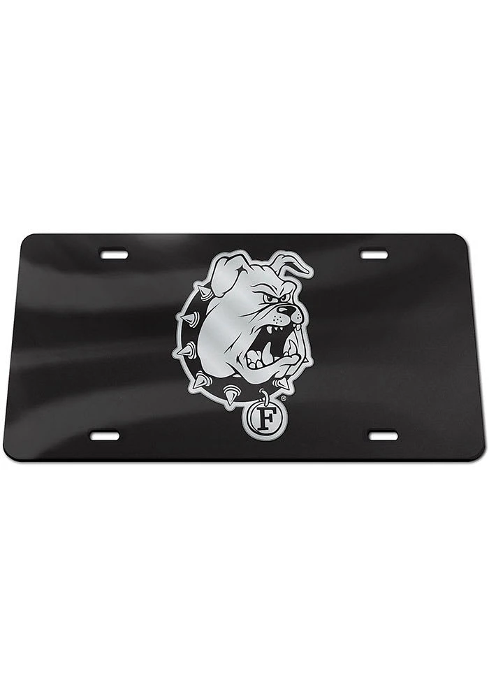 Ferris State Bulldogs Black Silver Team Logo Black Car Accessory License Plate