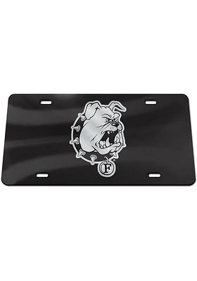 Ferris State Bulldogs Black Silver Team Logo Black Car Accessory License Plate