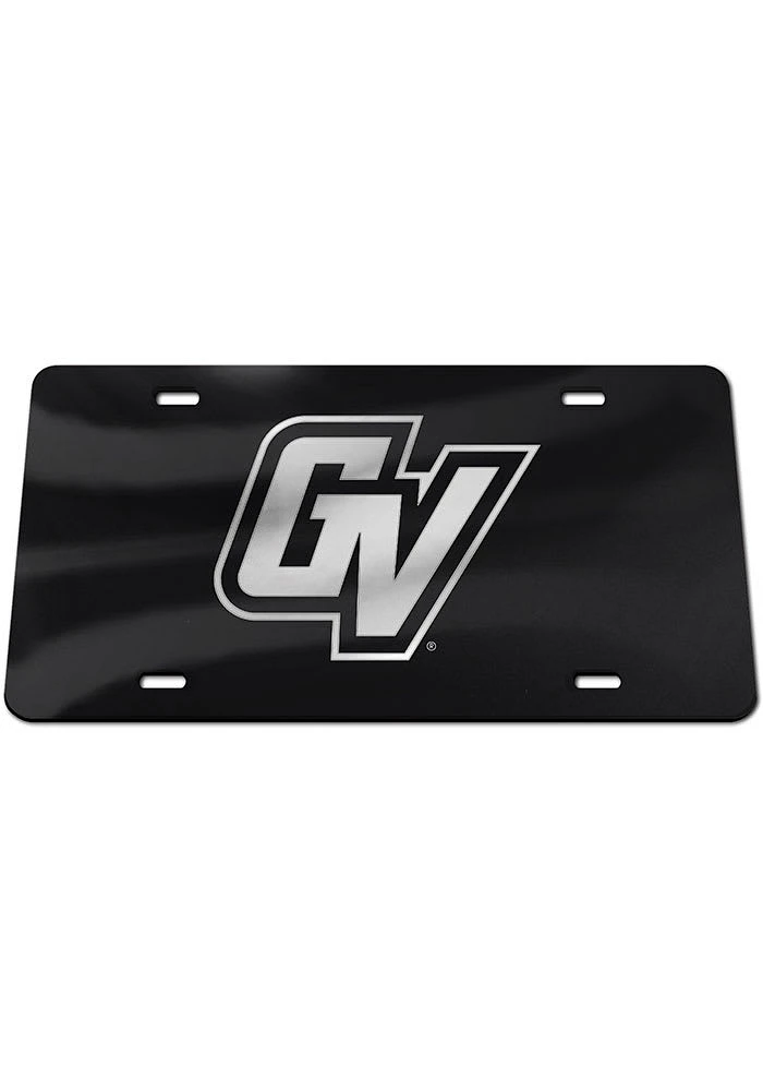 Grand Valley State Lakers Black Silver Team Logo Black Car Accessory License Plate