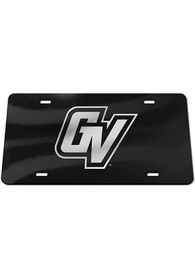 Grand Valley State Lakers Black Silver Team Logo Black Car Accessory License Plate