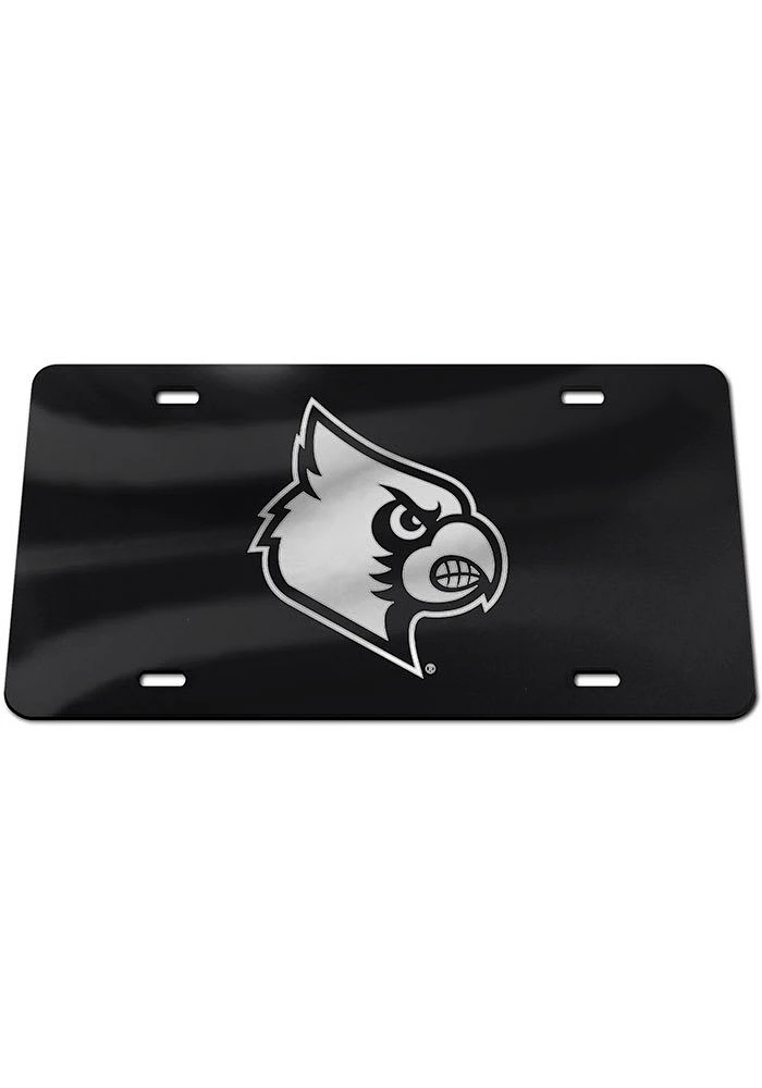 Louisville Cardinals Silver Team Logo Car Accessory License Plate
