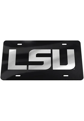 LSU Tigers Black Silver Team Logo Black Car Accessory License Plate