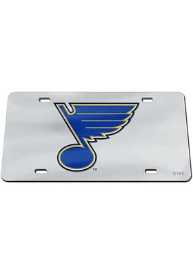 St Louis Blues Silver Glitter Logo Car Accessory License Plate