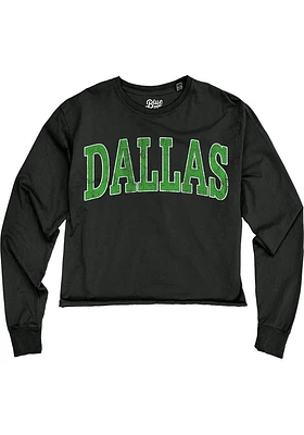 Dallas Ft Worth Womens Black Cropped LS Tee