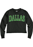 Dallas Ft Worth Womens Black Cropped LS Tee