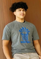 Rally Kansas Jayhawks Grey Basketball Triblend Short Sleeve Fashion T Shirt