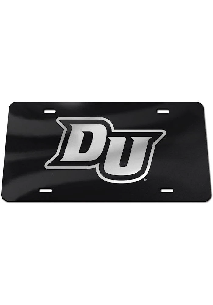 Drury Panthers Black Silver Team Logo Black Car Accessory License Plate