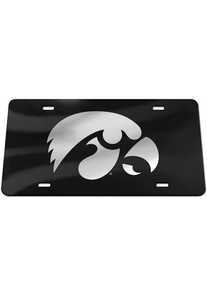 Iowa Hawkeyes Silver Team Logo Car Accessory License Plate