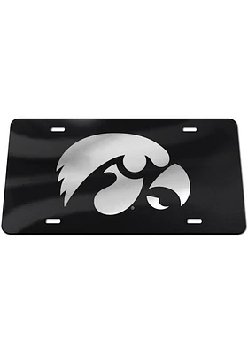 Iowa Hawkeyes Silver Team Logo Car Accessory License Plate