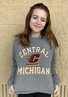 Rally Central Michigan Chippewas Mens Grey Name and Number Long Sleeve Fashion Sweatshirt