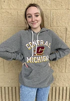 Rally Central Michigan Chippewas Mens Grey Number One Graphic Distressed Fashion Hood