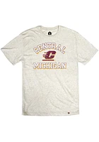 Rally Central Michigan Chippewas Oatmeal Number One Graphic Distressed Short Sleeve Fashion T Shir..
