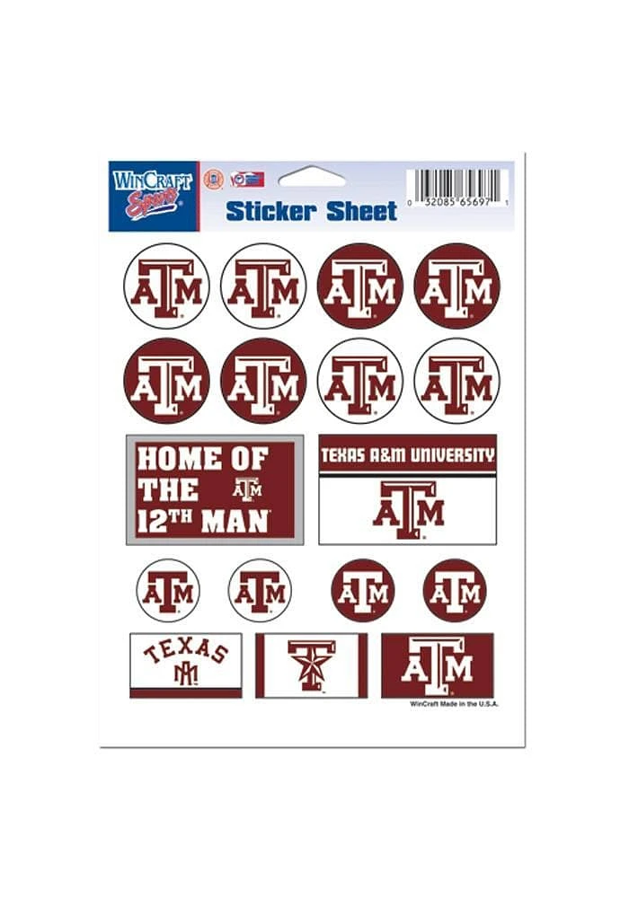 Texas A&M Aggies 5x7 Stickers - Maroon
