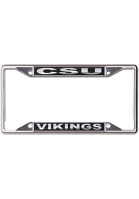 Cleveland State Vikings Black and Silver License Plate Frame - Black
