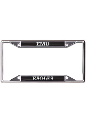 Eastern Michigan Eagles Black and Silver License Plate Frame - Black