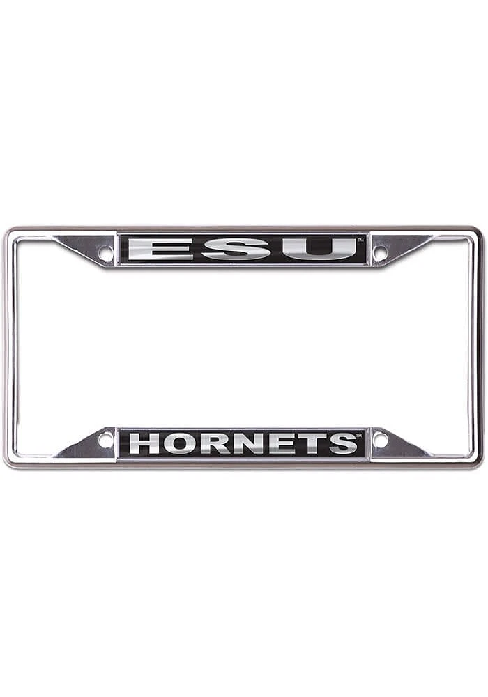 Emporia State Hornets Black and Silver License Plate Frame - Black