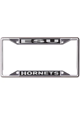 Emporia State Hornets Black and Silver License Plate Frame - Black