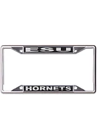 Emporia State Hornets Black and Silver License Plate Frame - Black