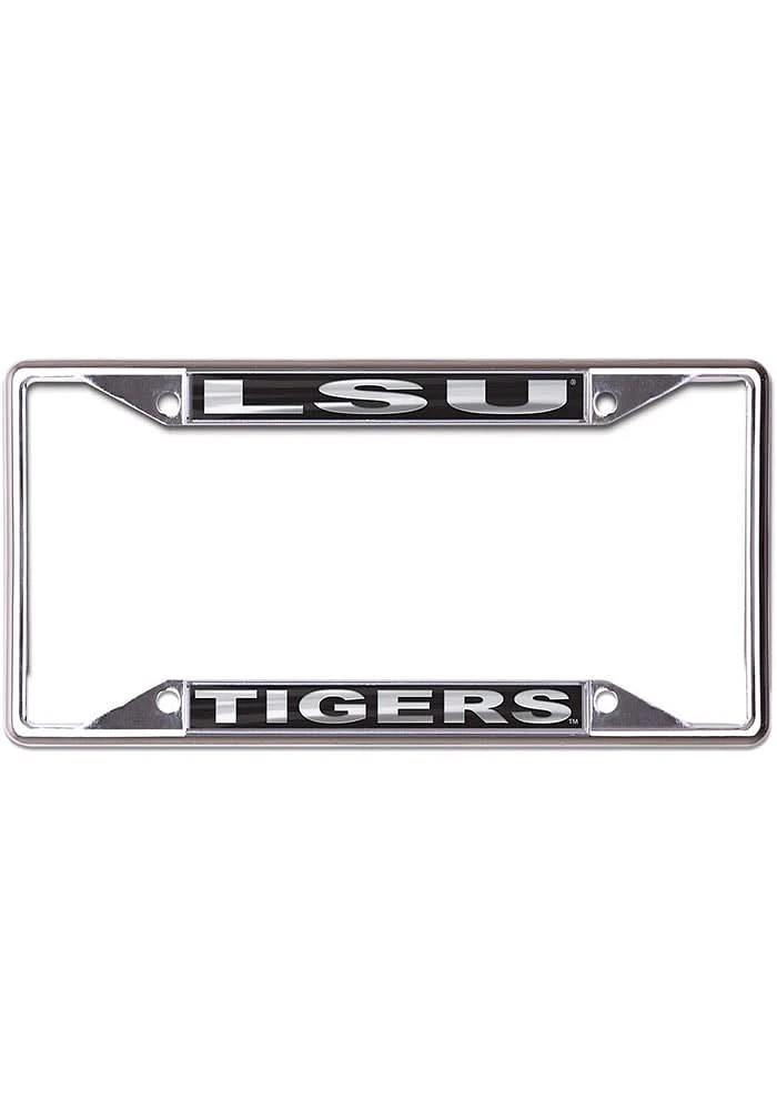 LSU Tigers Black and Silver License Plate Frame - Black