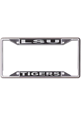 LSU Tigers Black and Silver License Plate Frame - Black