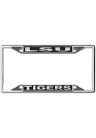 LSU Tigers Black and Silver License Plate Frame - Black