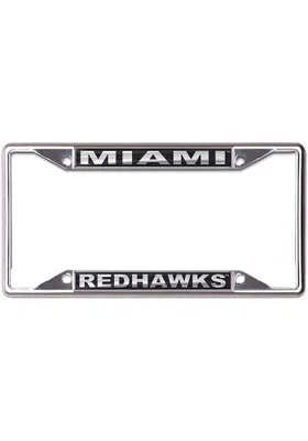 Miami RedHawks Black and Silver License Frame